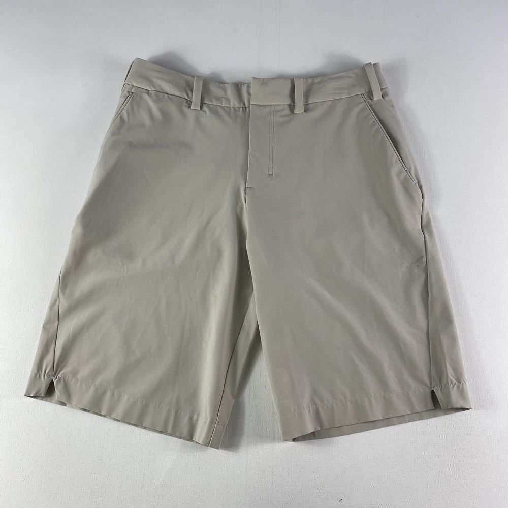 Coolibar Shorts Mens 32 Beige UPF 50 Chino Stretch Sun Protection 10" Inseam